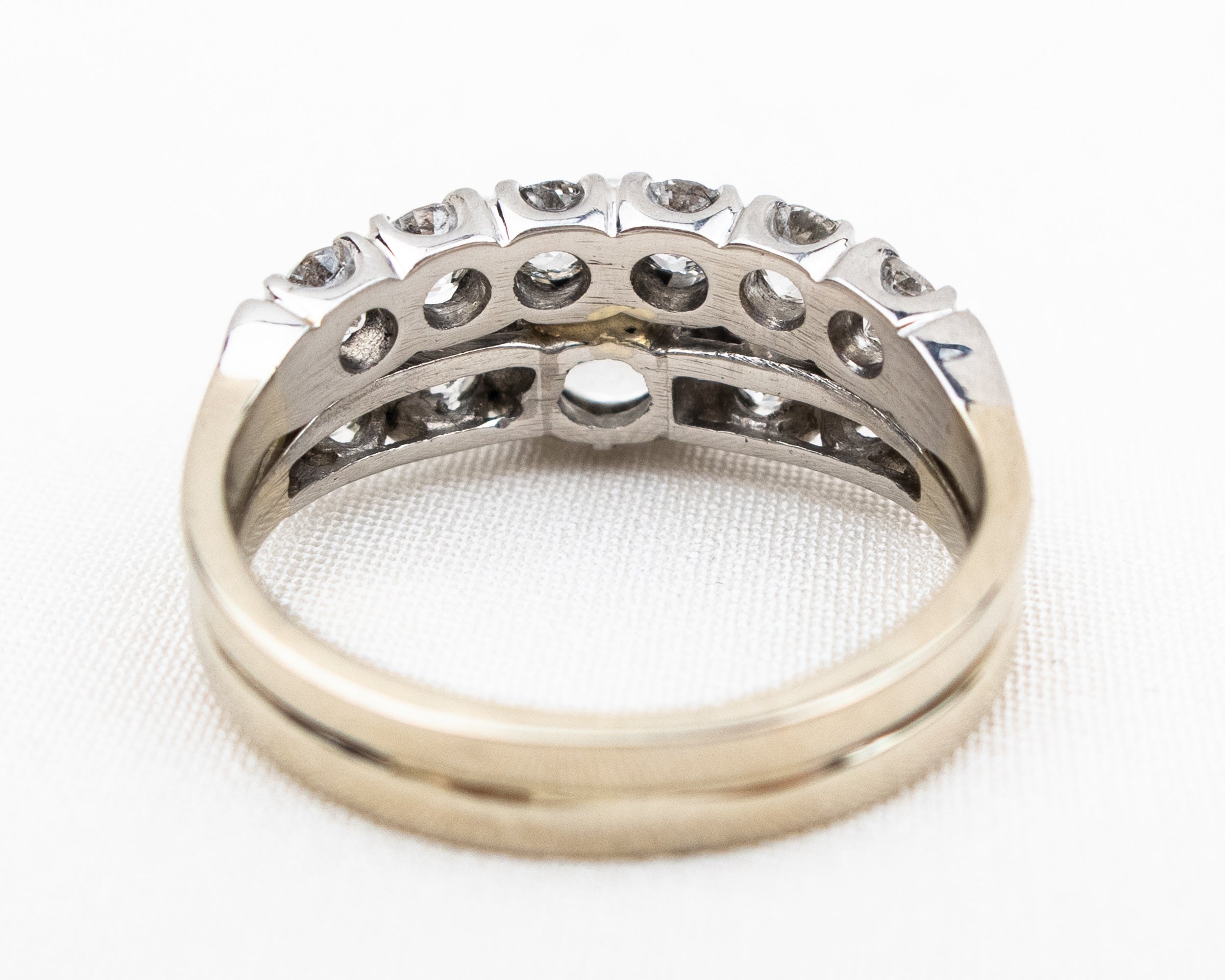 Midcentury Transitional & Old European-Cut Diamond Wedding Set