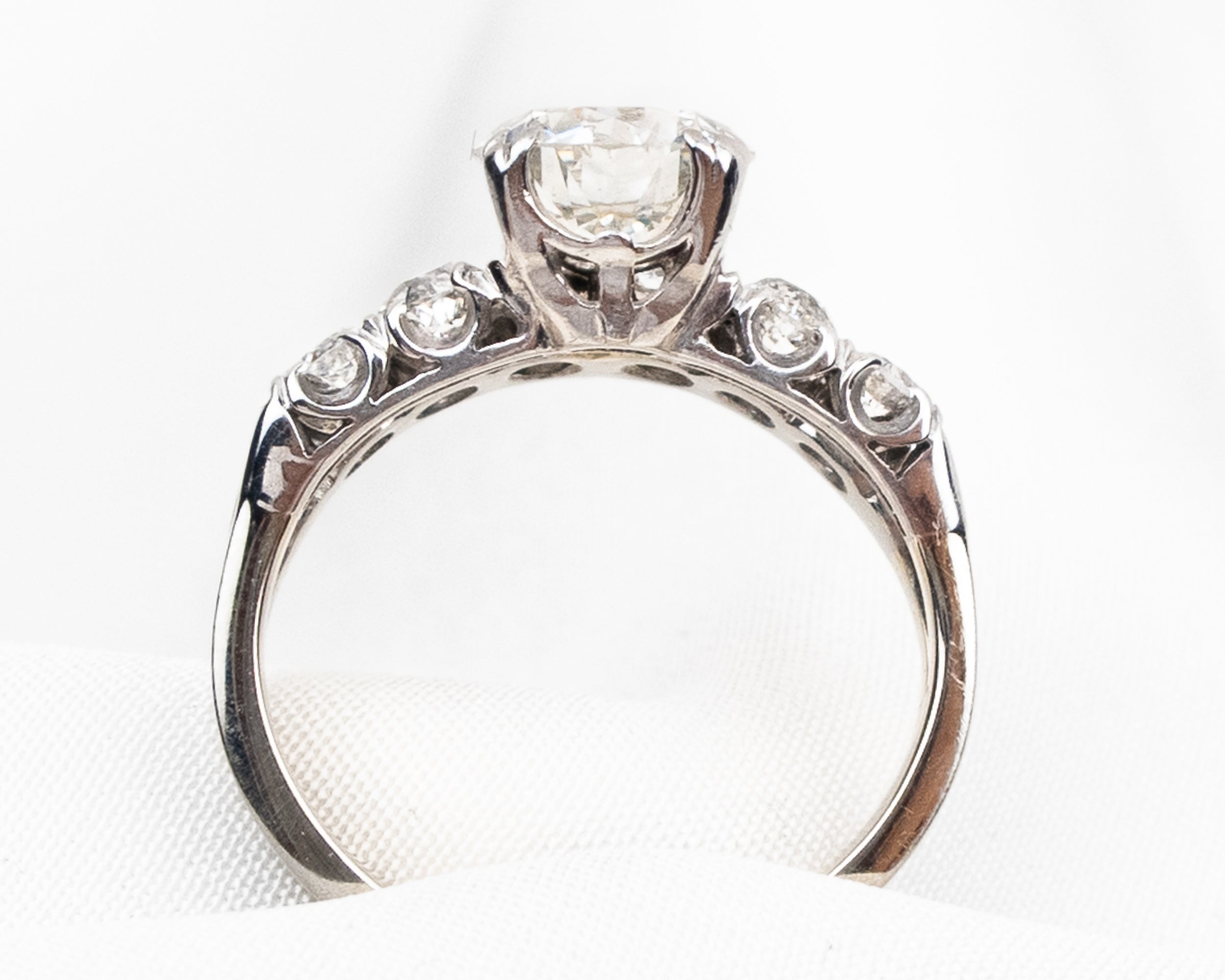 Midcentury Transitional & Old European-Cut Diamond Wedding Set