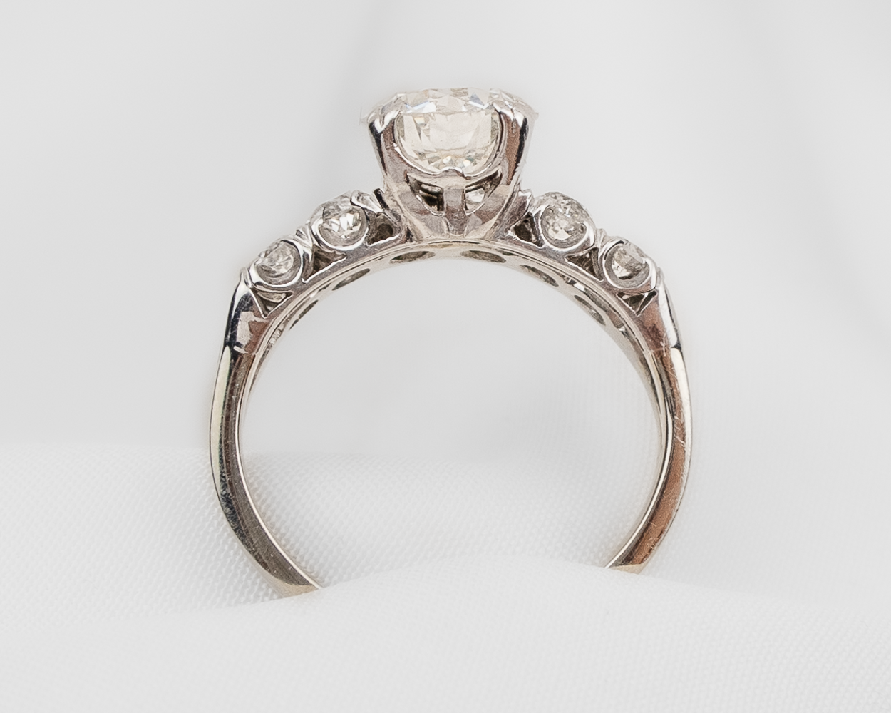 Midcentury Diamond Ring Wedding Set