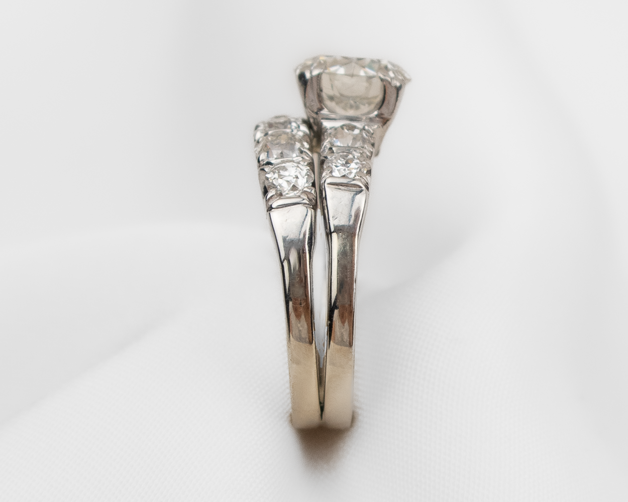 Midcentury Diamond Ring Wedding Set