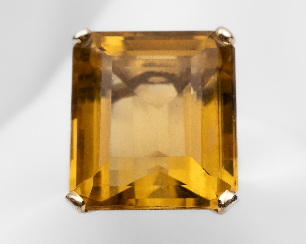 Midcentury Citrine Cocktail Ring