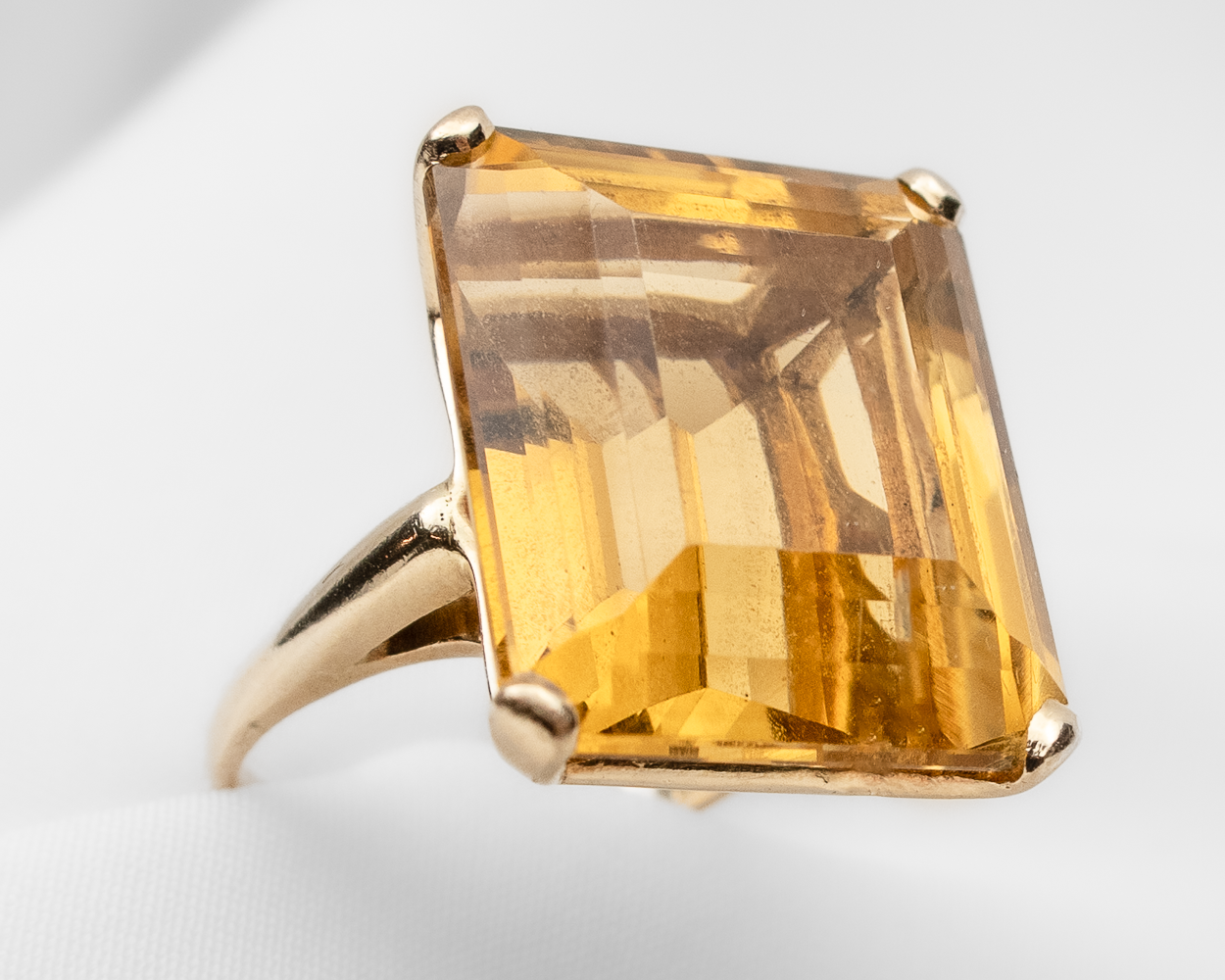 Midcentury Citrine Cocktail Ring