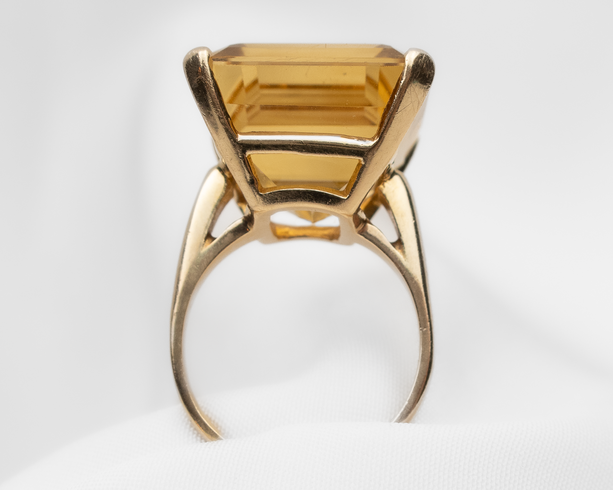 Midcentury Citrine Cocktail Ring