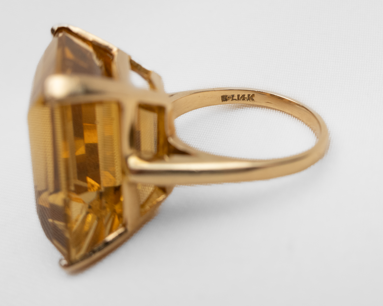 Midcentury Citrine Cocktail Ring