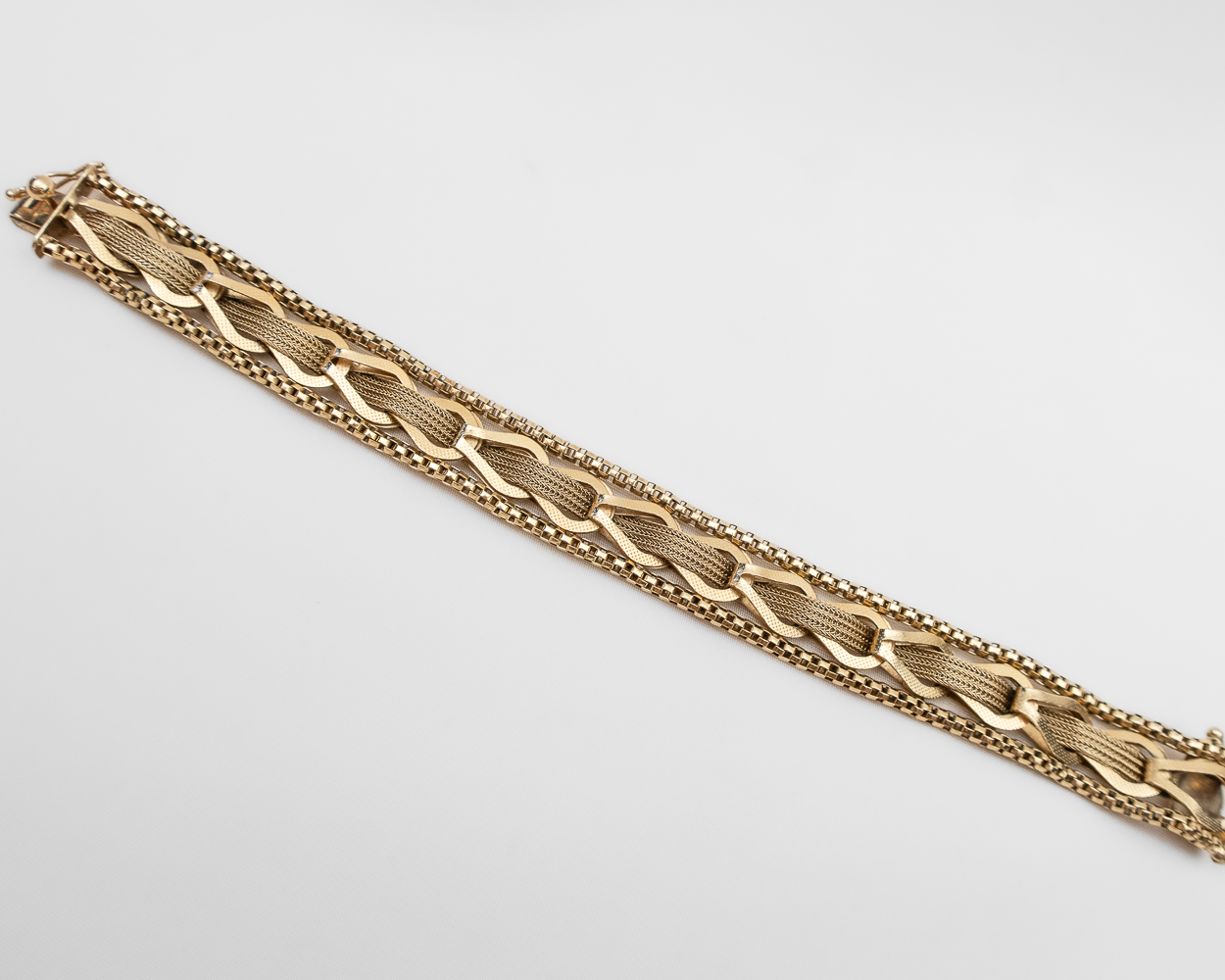 Late-Midcentury Textural Gold Bracelet