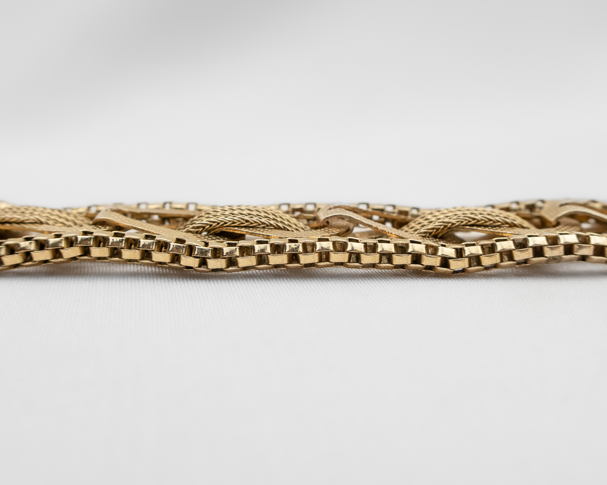 Late-Midcentury Textural Gold Bracelet