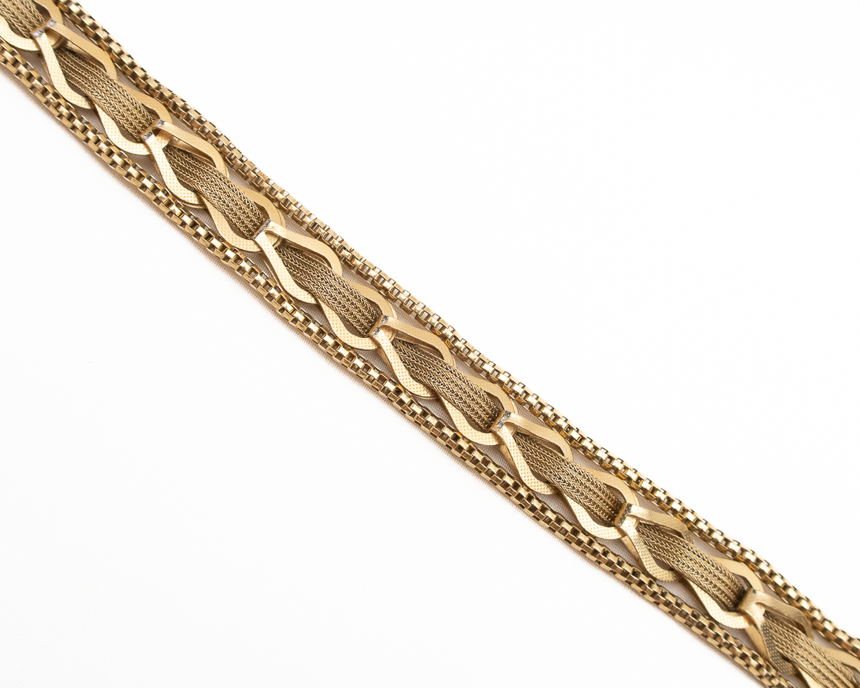 Late-Midcentury Textural Gold Bracelet