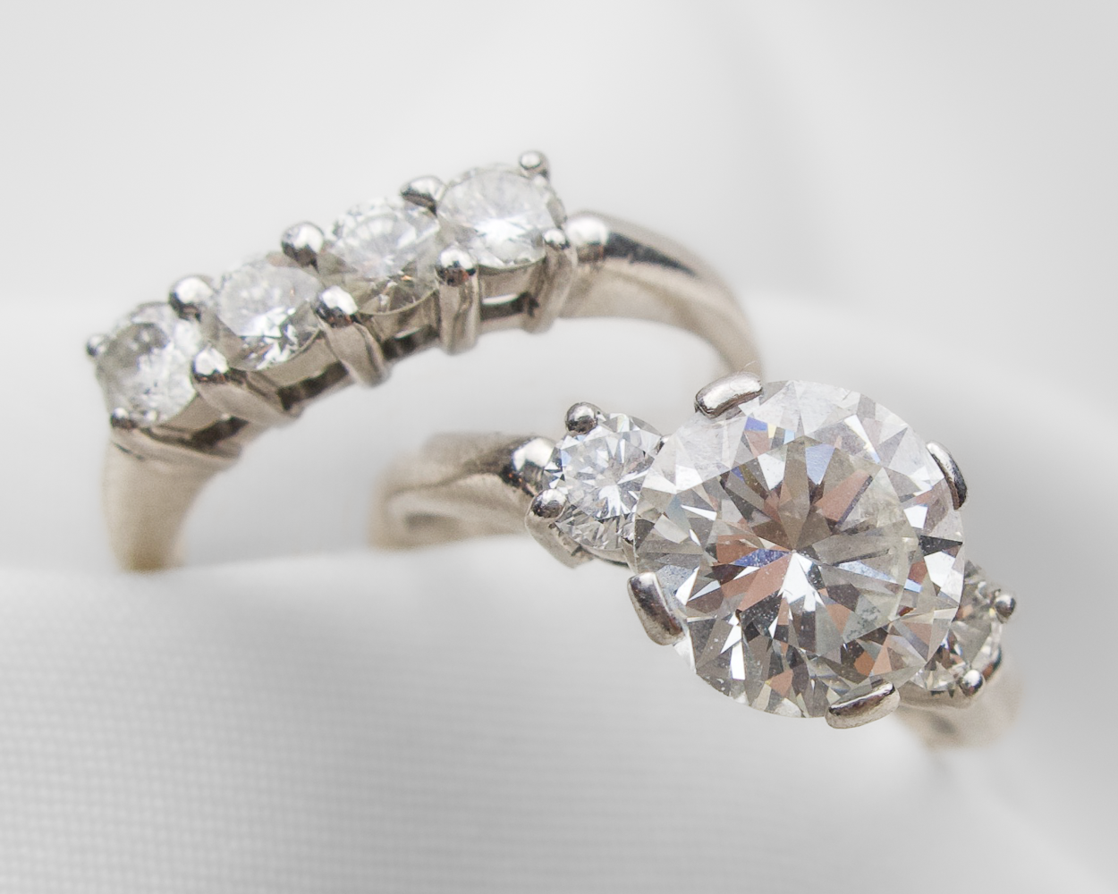 Midcentury Diamond Wedding Ring Set