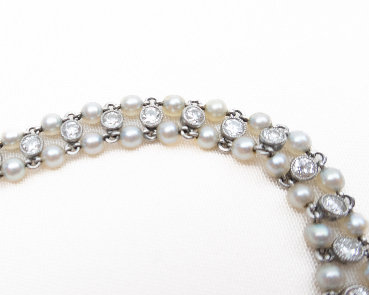 Art Deco Pearl & Diamond Bracelet