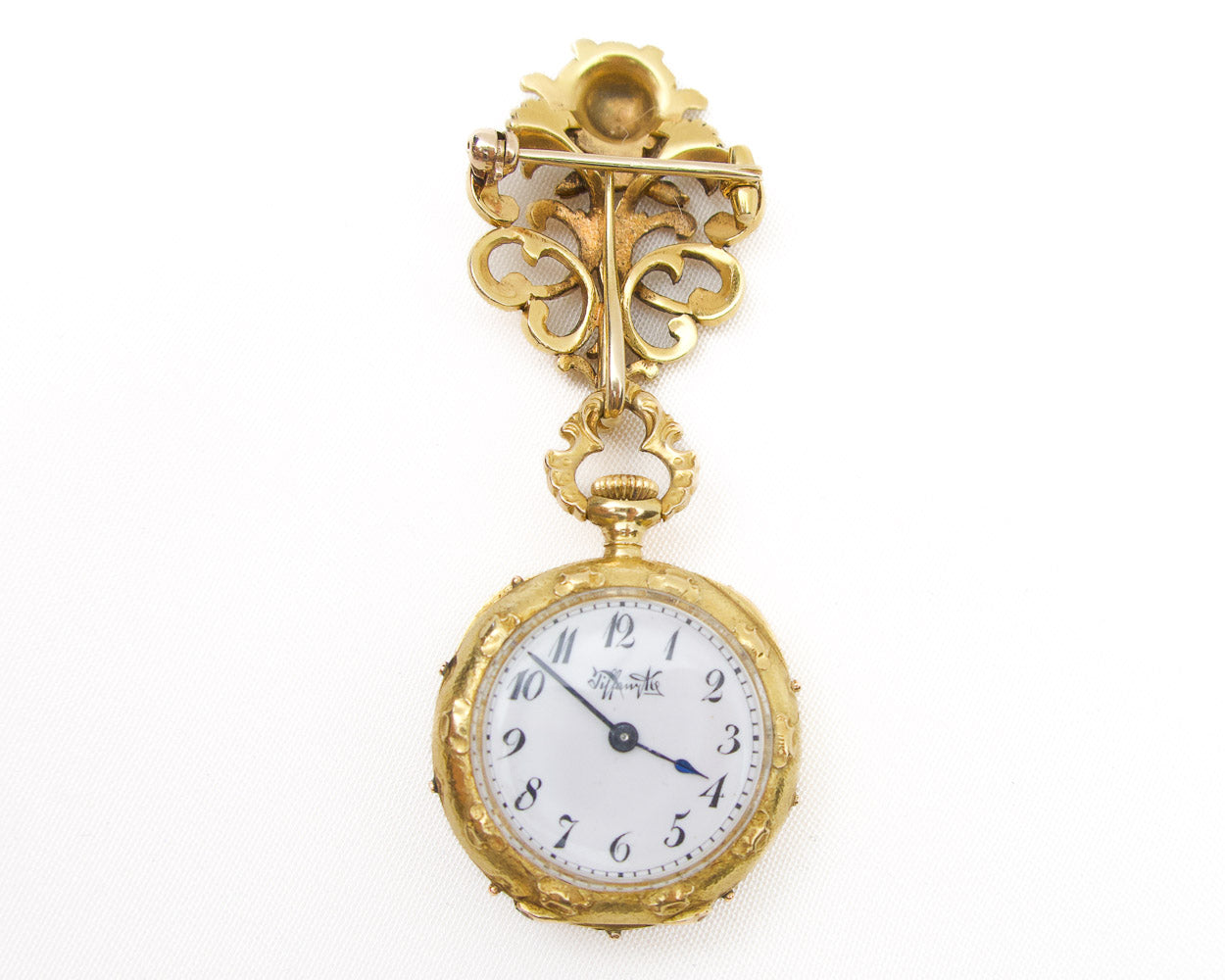 18kt Gold, Tiffany & Co Enamelled Pendant Watch on Chain – The Antique Guild