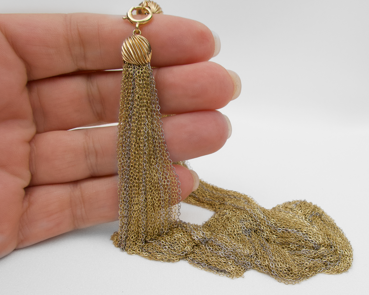 Late-Midcentury Gold Mesh Necklace