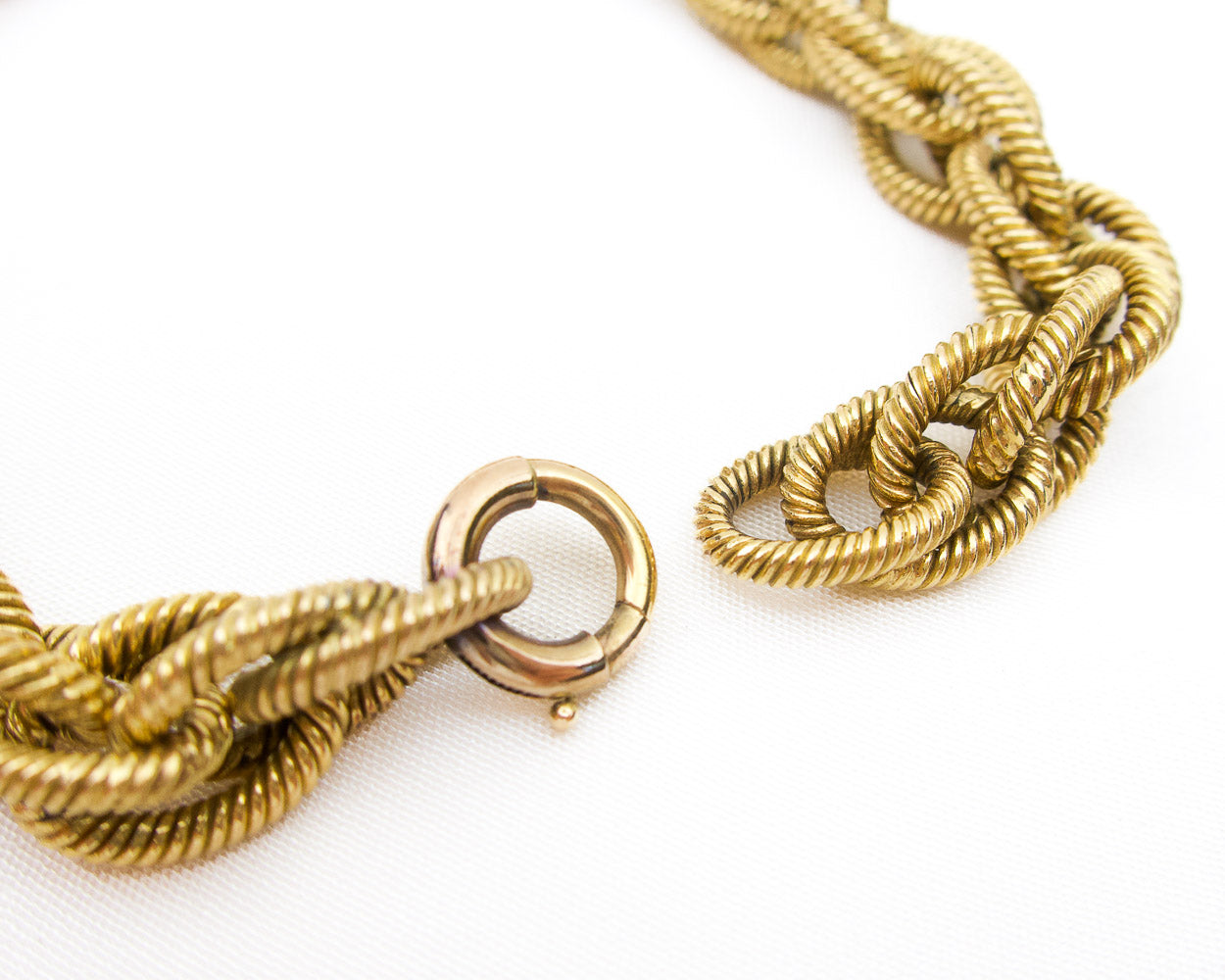 Midcentury Solid Gold Rope Bracelet