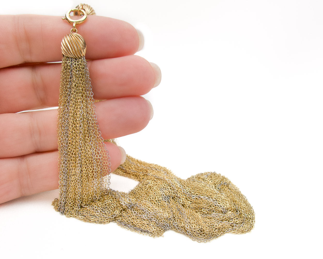 Late-Midcentury Gold Mesh Necklace