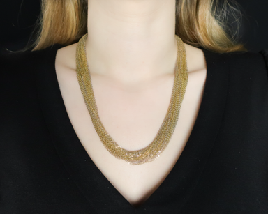Late-Midcentury Gold Mesh Necklace