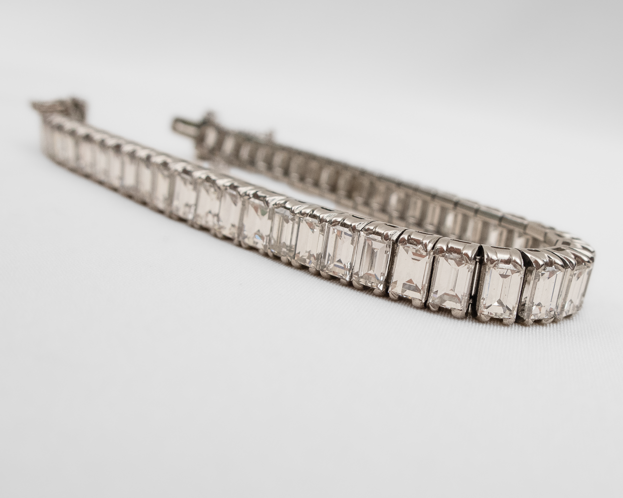 Midcentury Baguette Diamond Tennis Bracelet