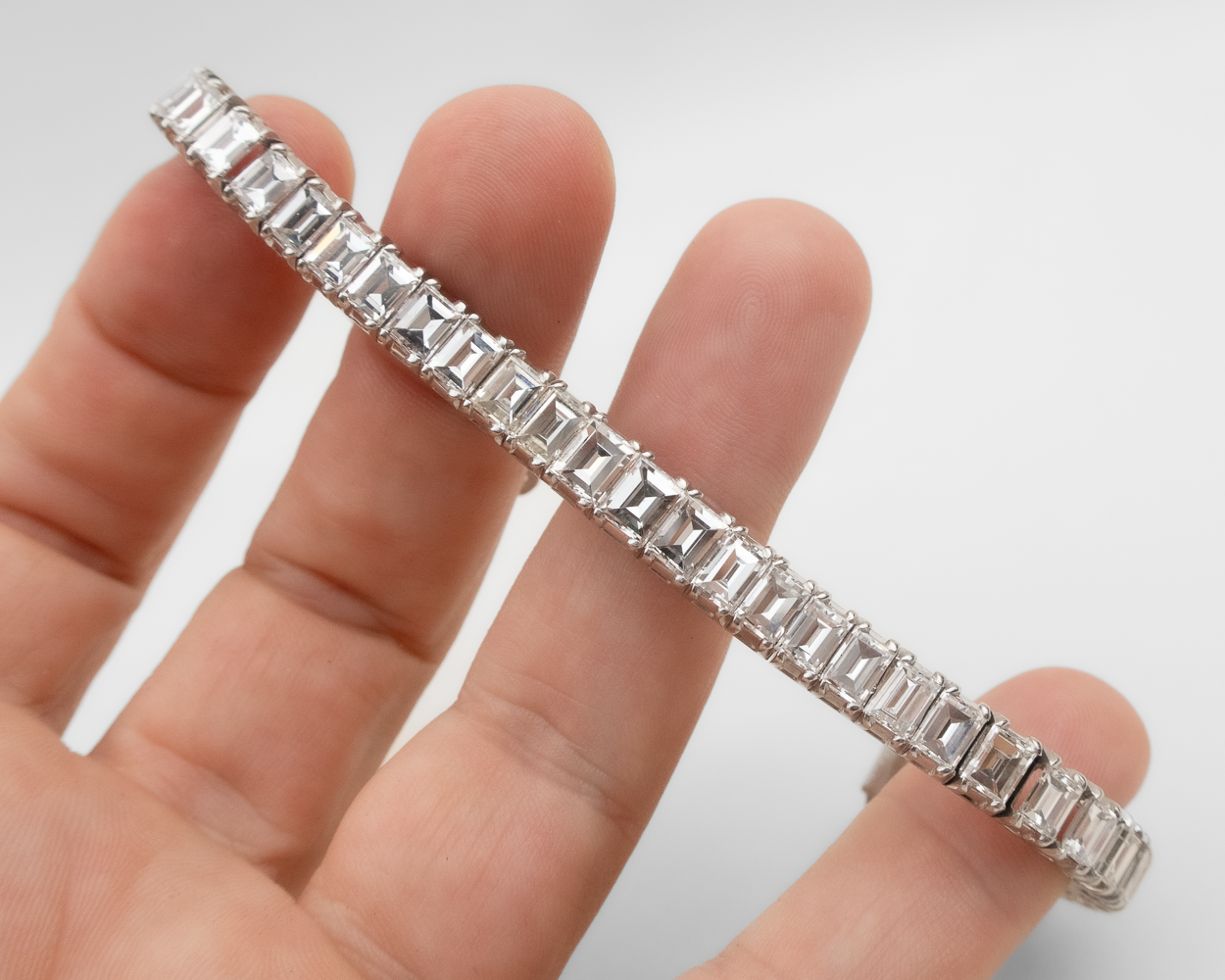 Midcentury Baguette Diamond Tennis Bracelet