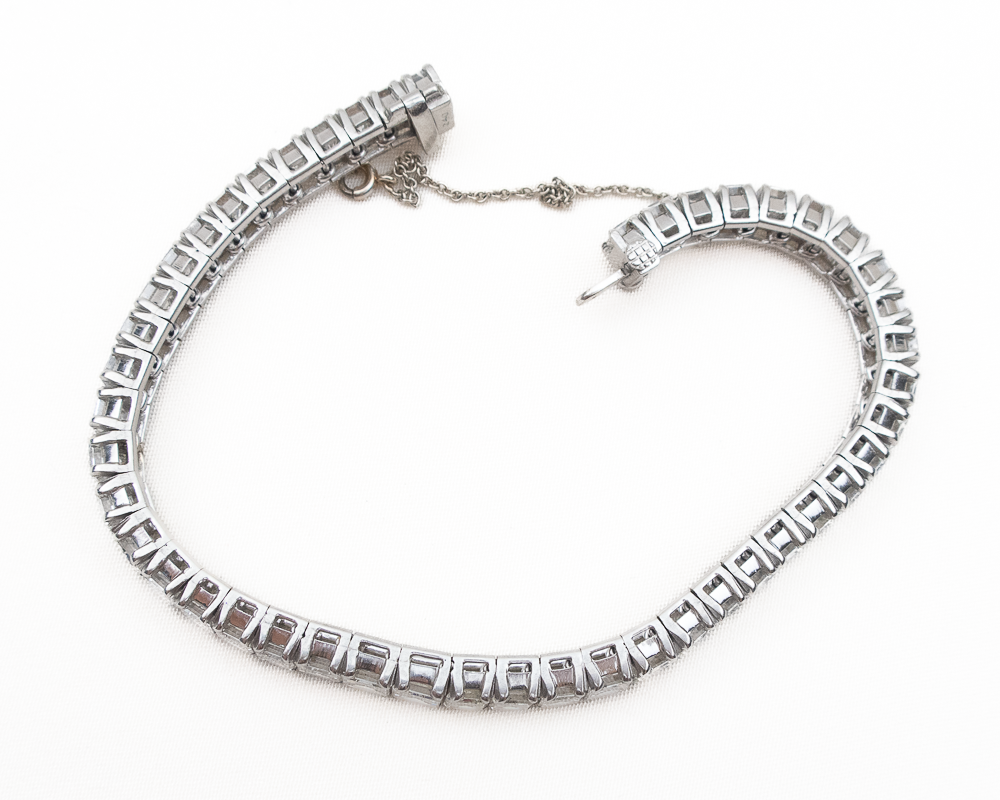 Midcentury Baguette Diamond Tennis Bracelet