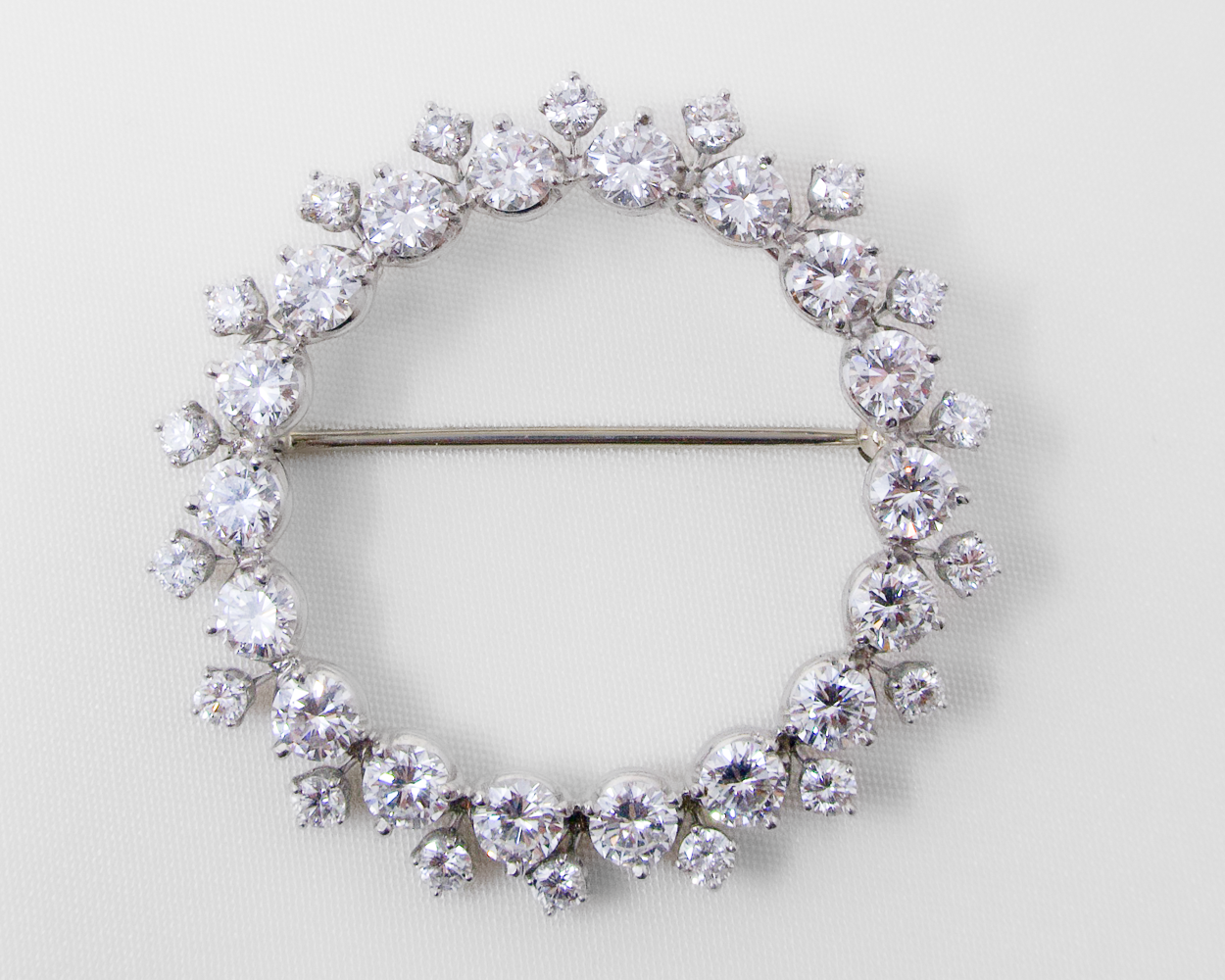 Midcentury Diamond Wreath Brooch / Pendant