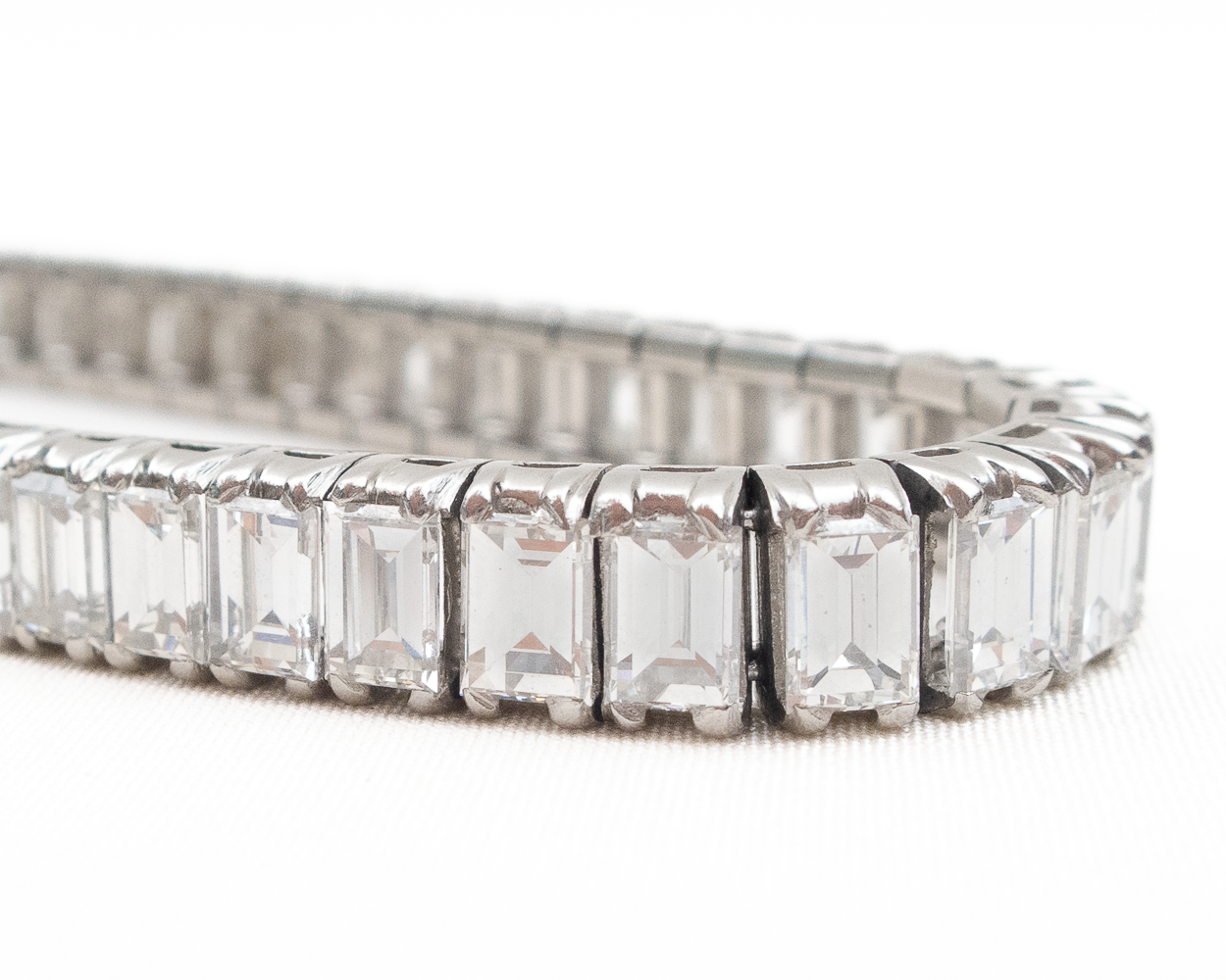 Midcentury Baguette-Cut Diamond Tennis Bracelet