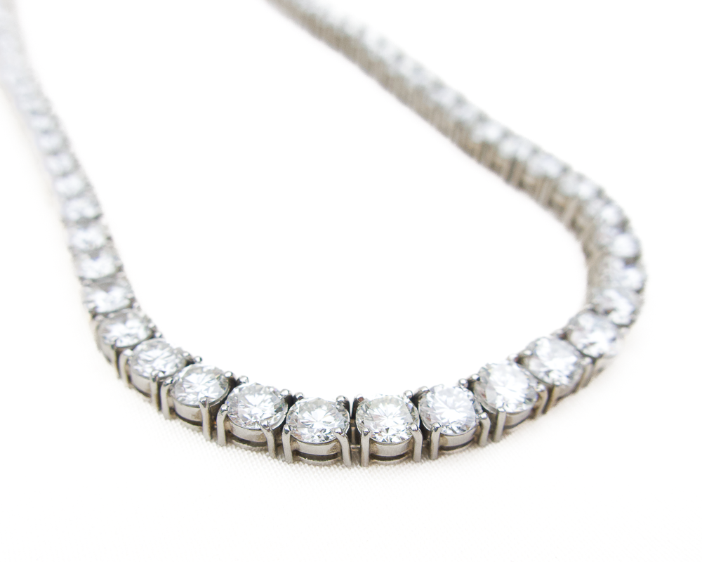 Midcentury Diamond Riviere Necklace