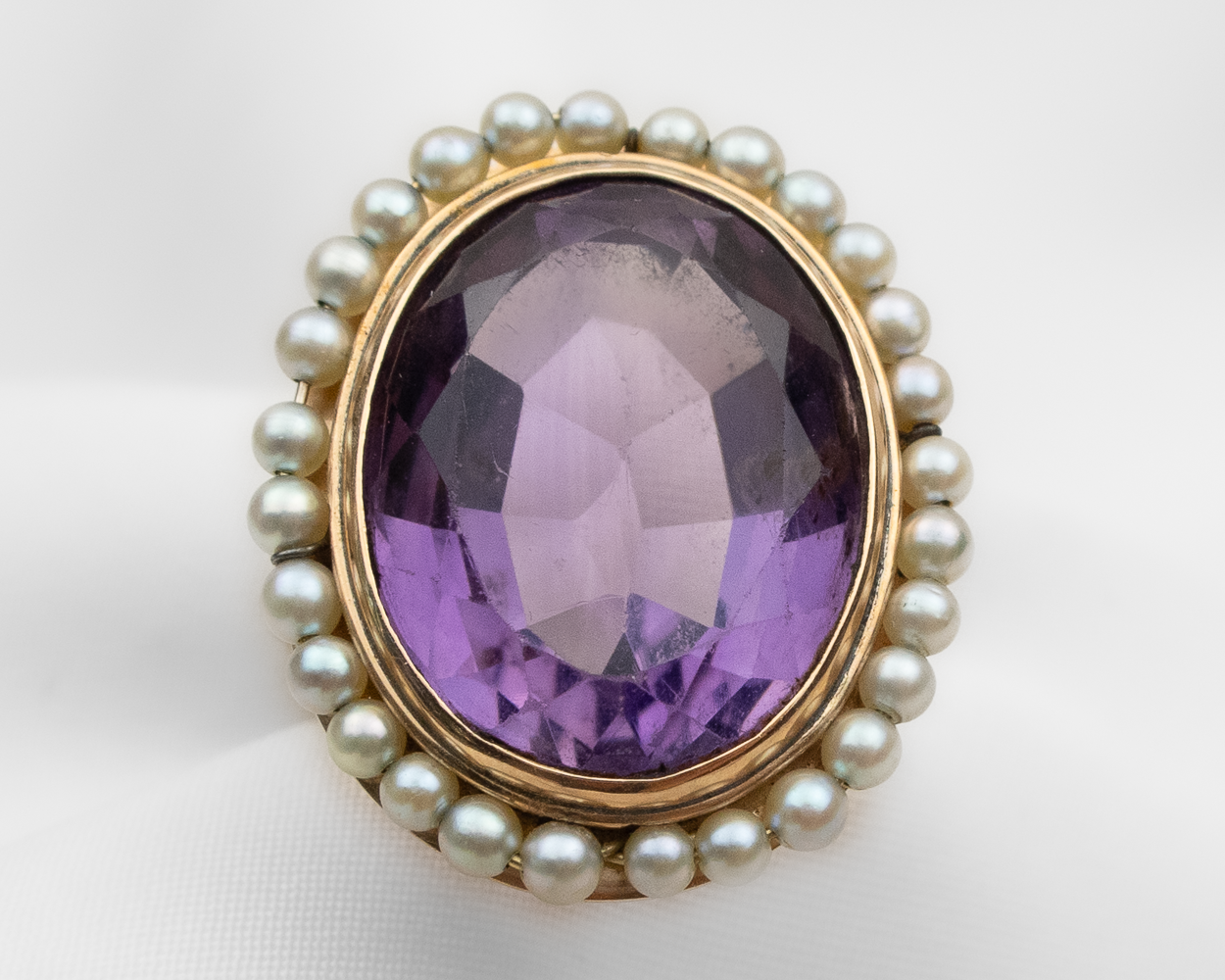 Midcentury Amethyst Cocktail Ring