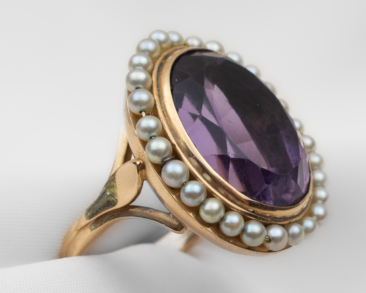 Midcentury Amethyst Cocktail Ring