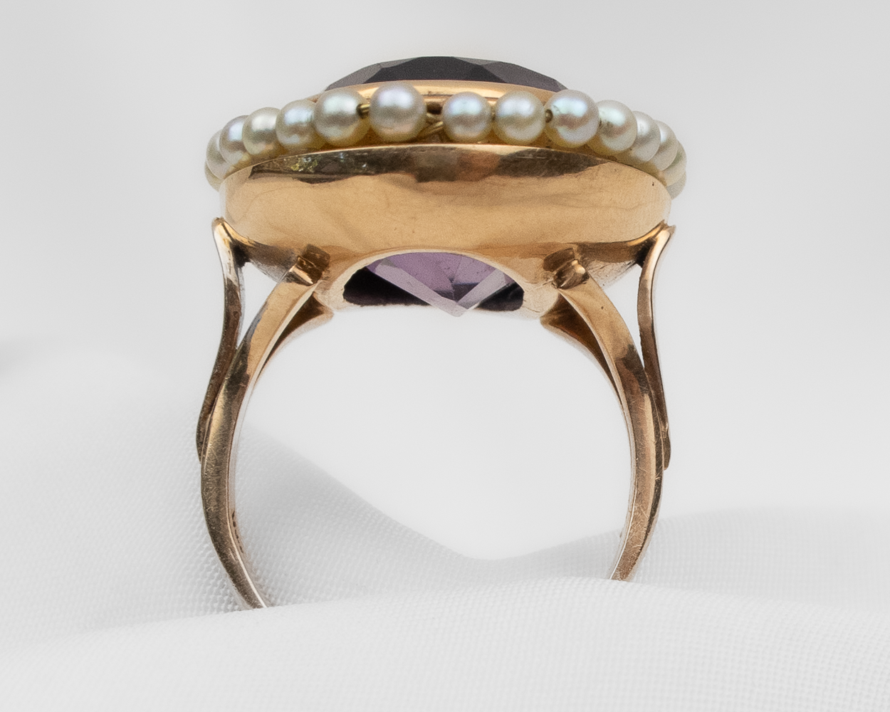 Midcentury Amethyst Cocktail Ring