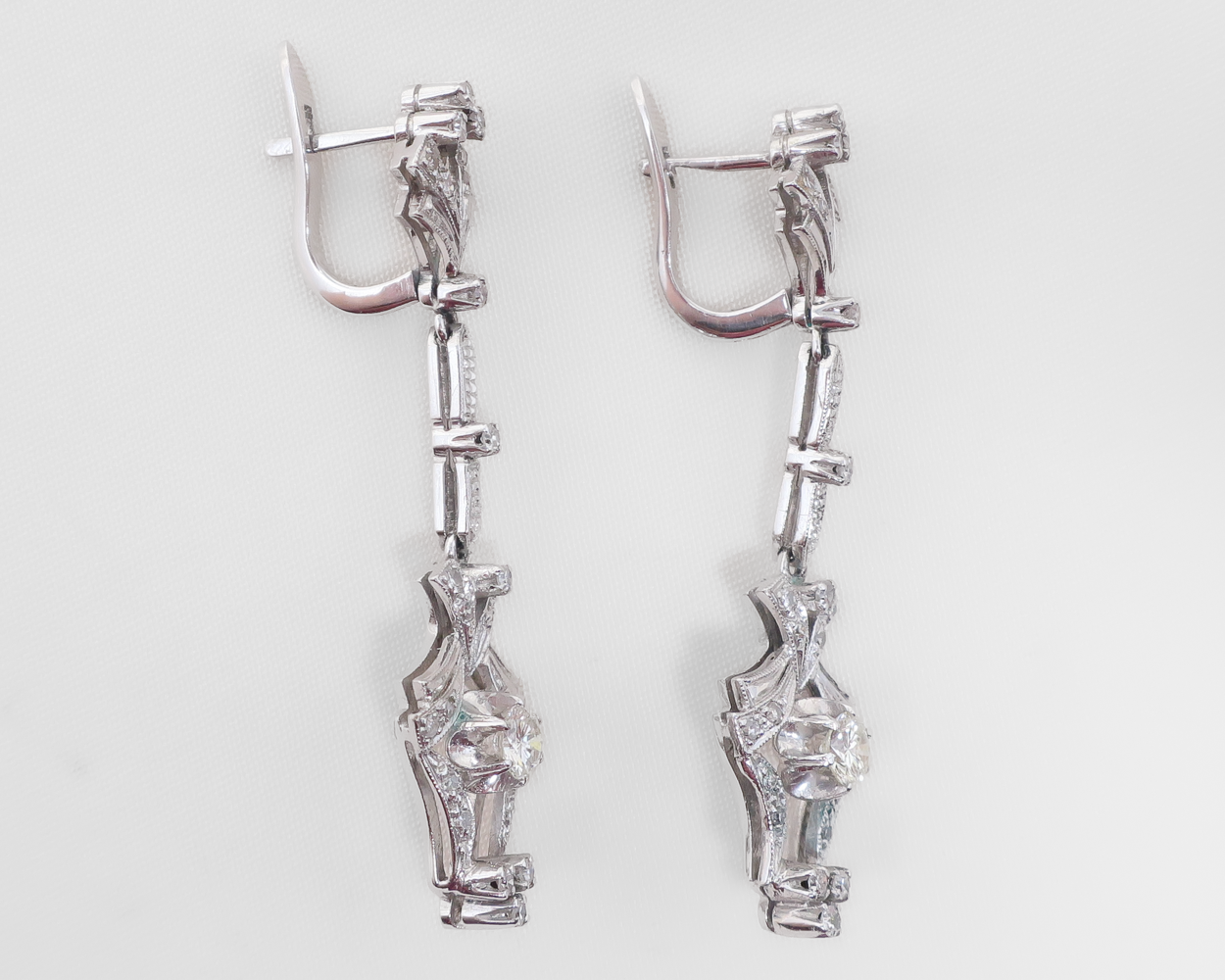 Midcentury Diamond Dangle Earrings