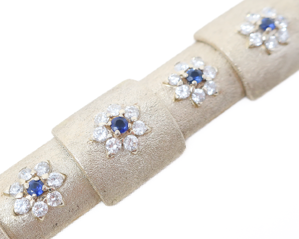 1960s Diamond & Sapphire Fancy Link Bracelet