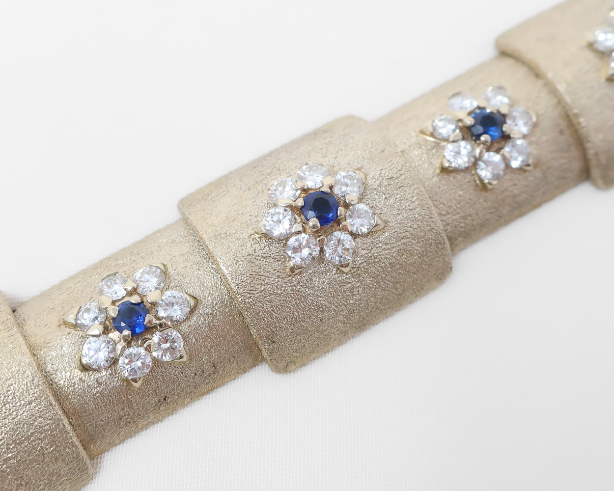 1960s Diamond & Sapphire Fancy Link Bracelet