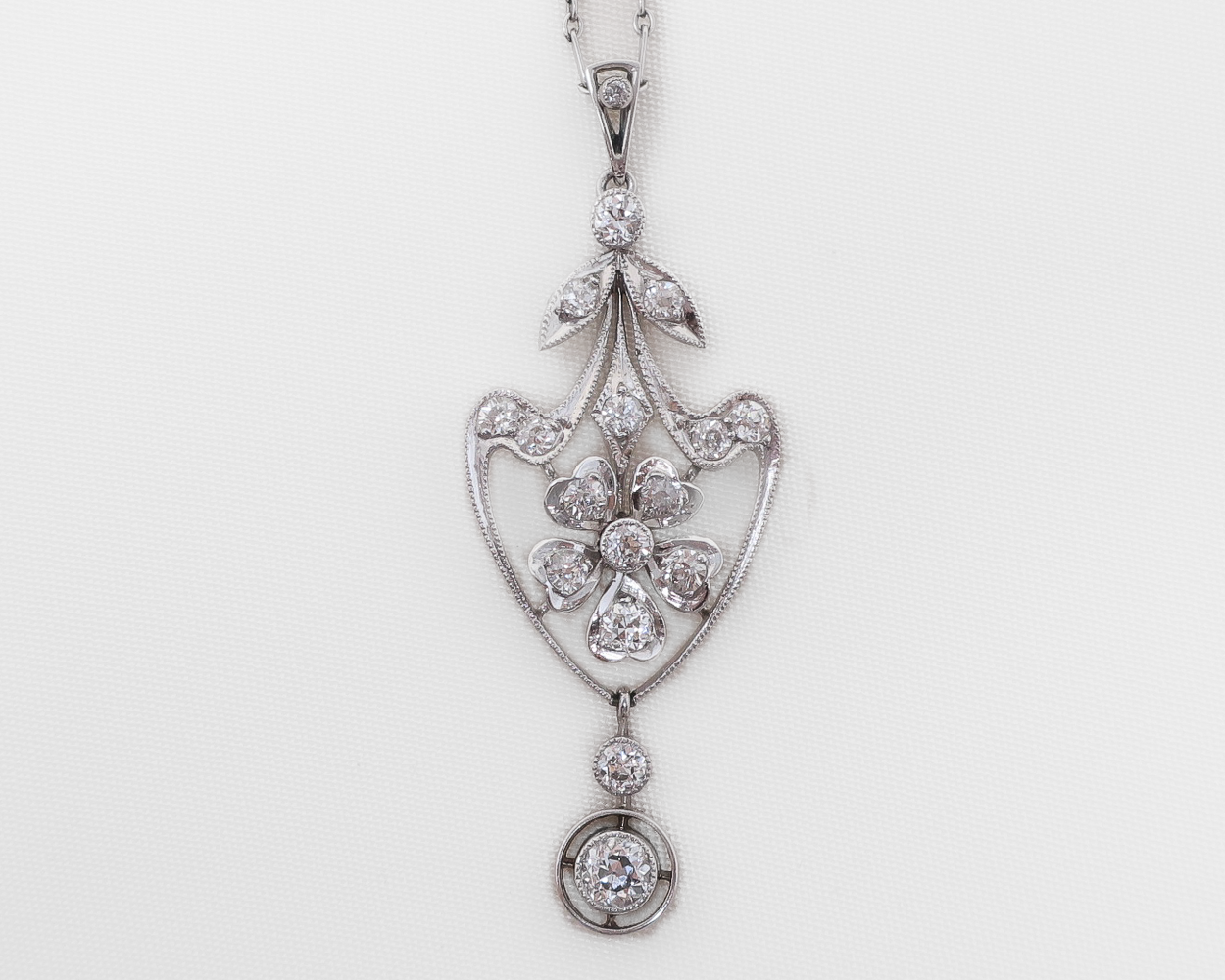 Edwardian Diamond Floral Pendant