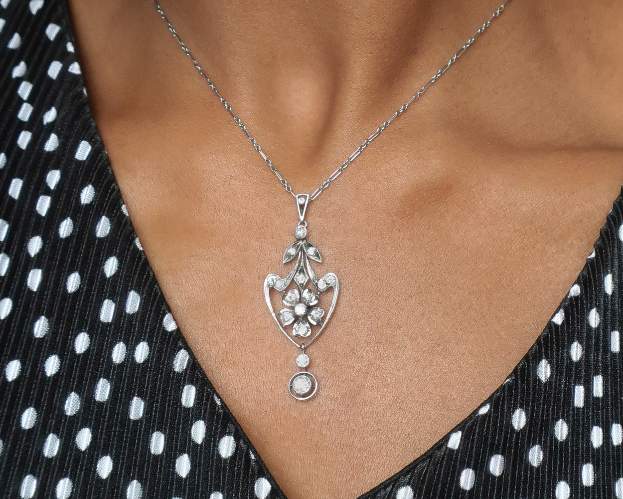 Edwardian Diamond Floral Pendant