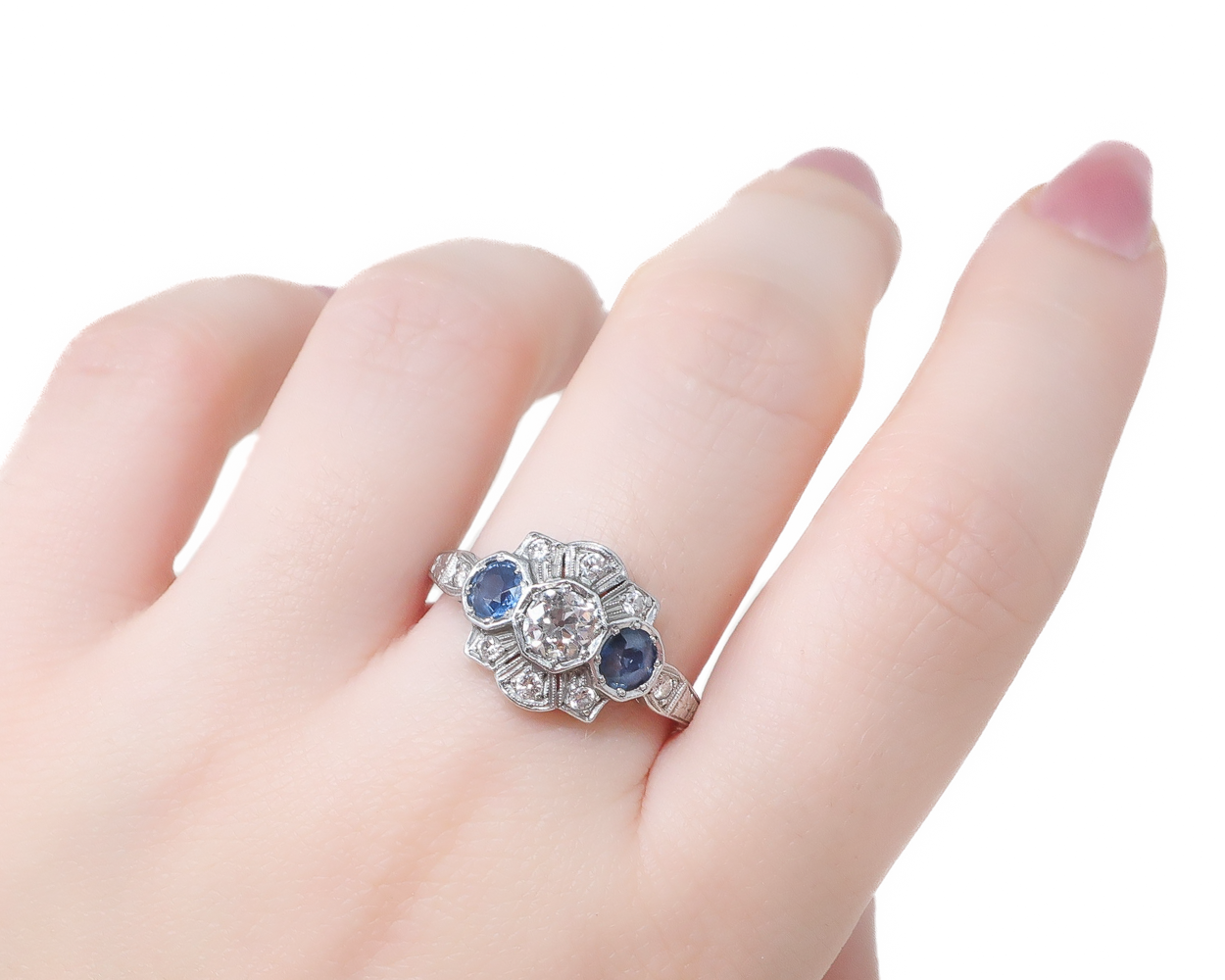 Art Deco Sapphire & Diamond Ring