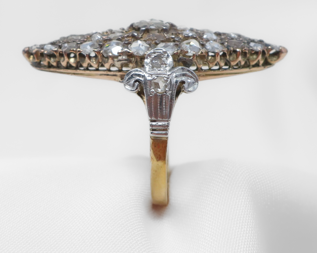 Victorian Rose-Cut Diamond Navette Ring