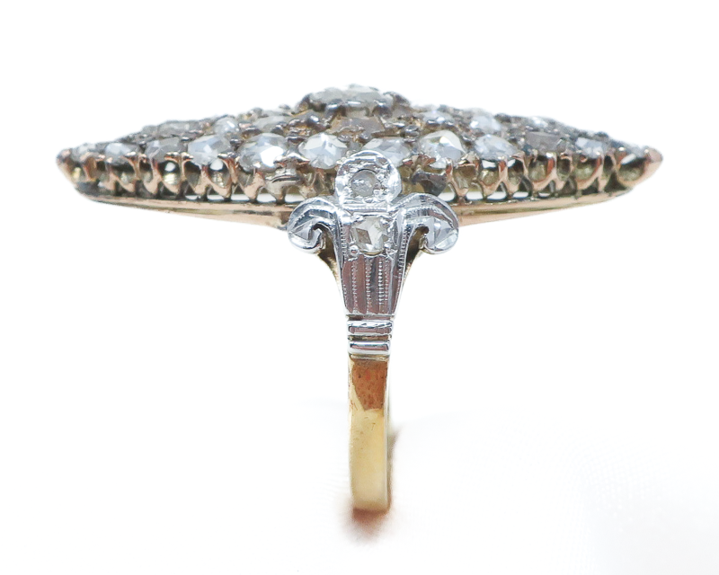 Victorian Rose-Cut Diamond Navette Ring
