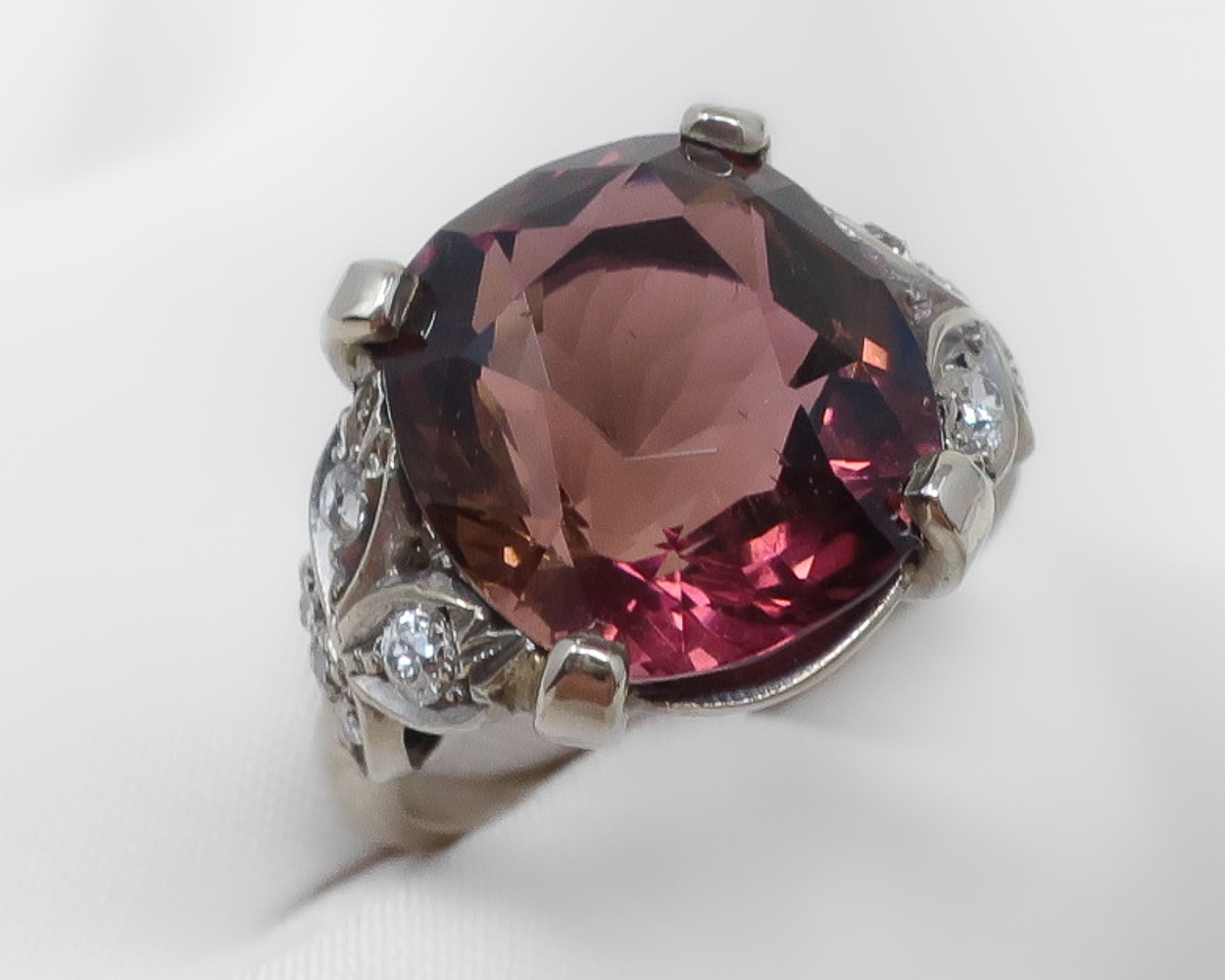 Midcentury Rubellite Tourmaline Ring