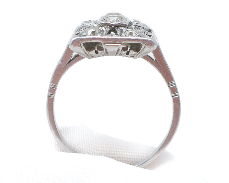 Art Deco Rectangular Diamond Cocktail Ring