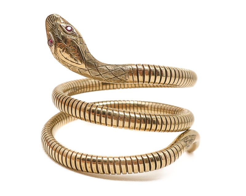 Victorian-Revival Springy Snake Bracelet