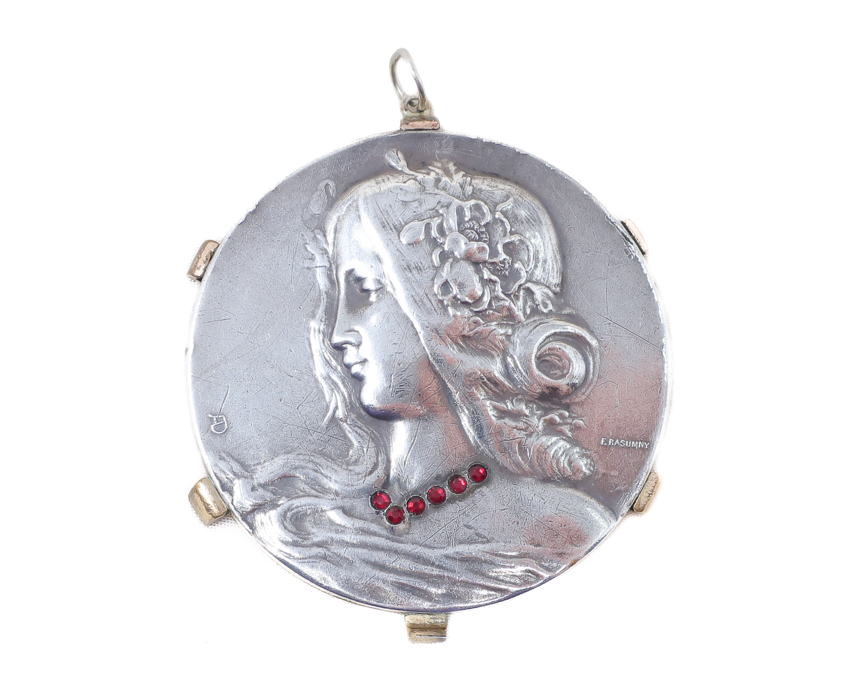 Art Nouveau Medallion Portrait Pendant