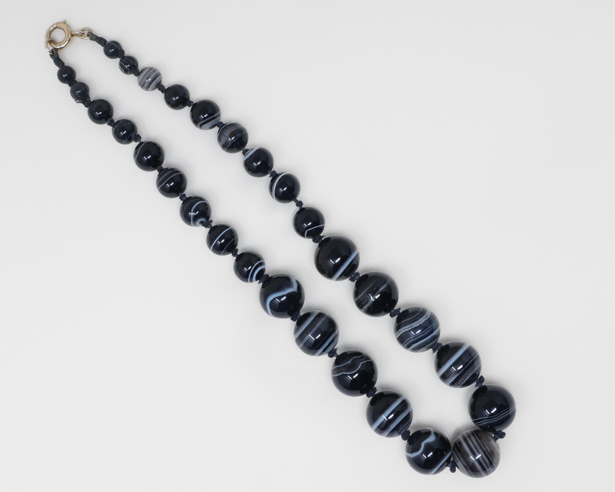 Victorian Graduated Banded Agate Necklace