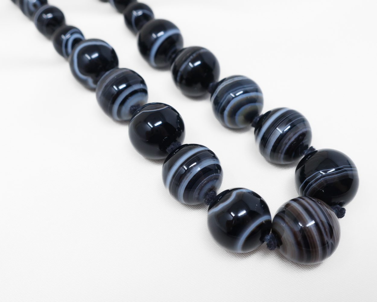 Victorian Graduated Banded Agate Necklace