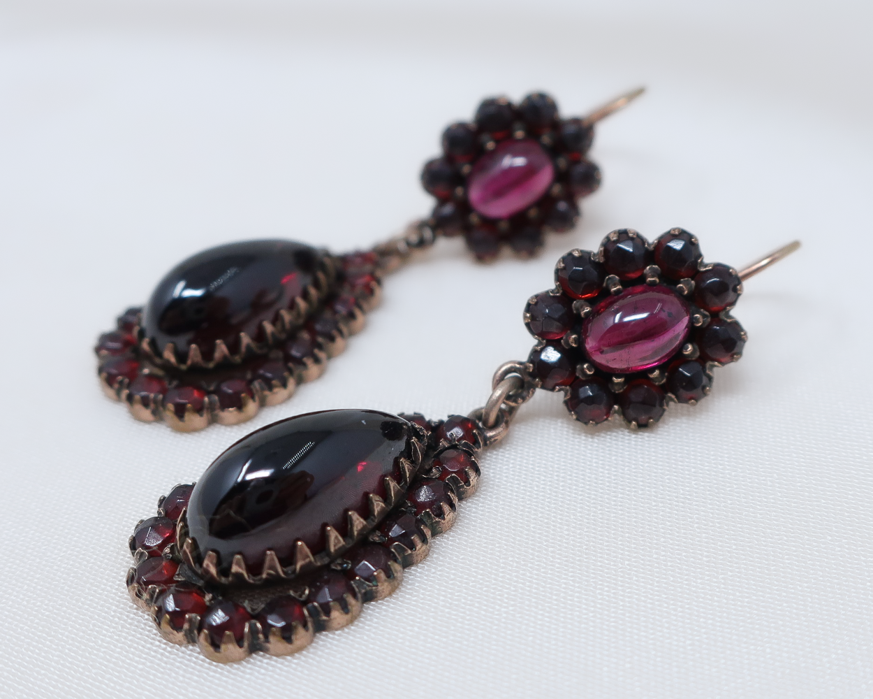 Victorian Garnet Cabochon Earrings