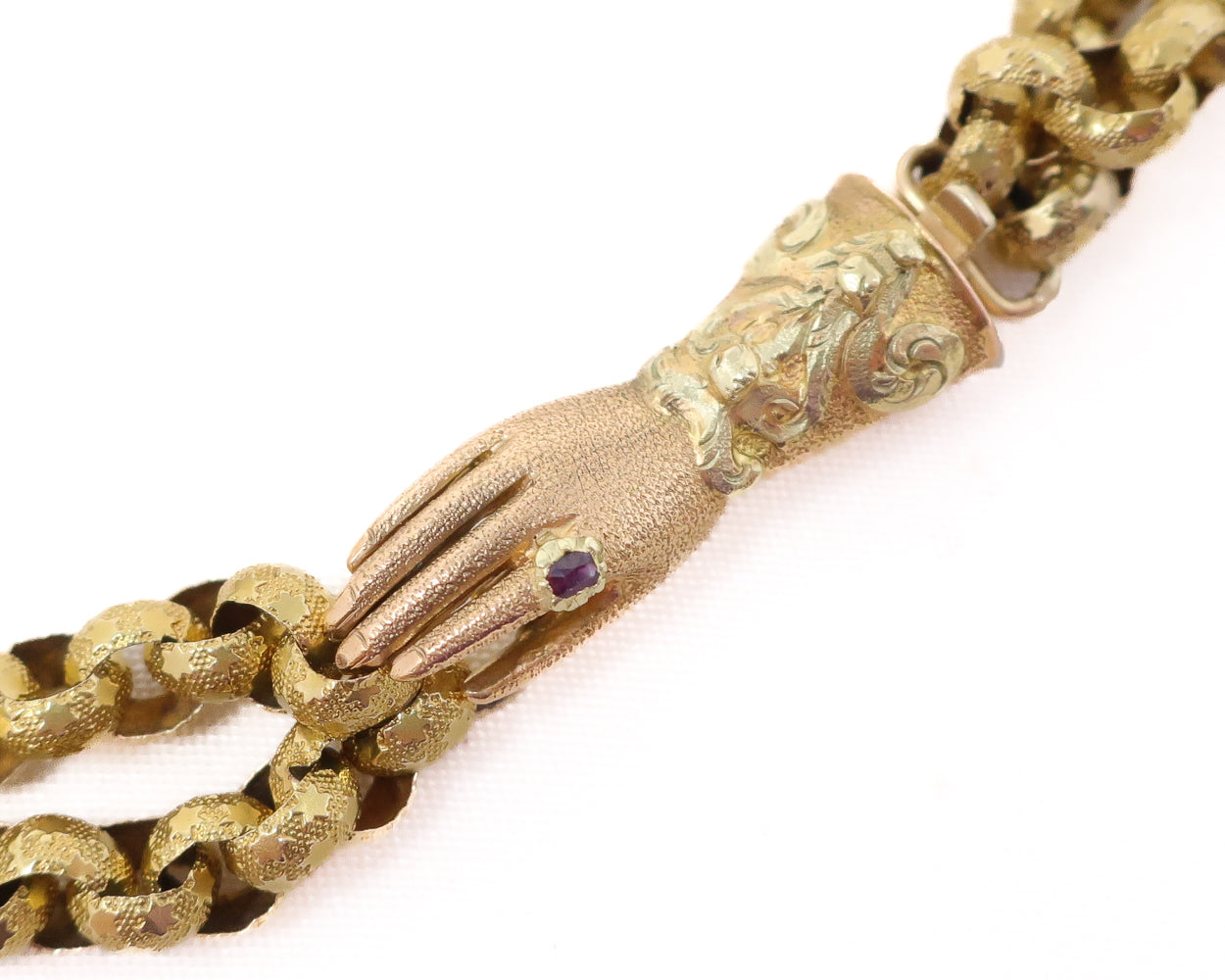Georgian Double Link Bracelet with Hand Clasp