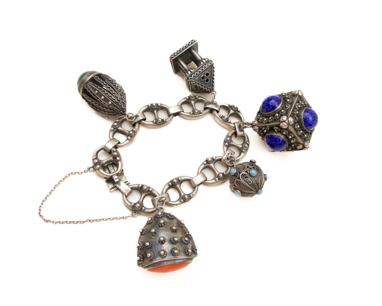 Late-Midcentury Silver Charm Bracelet