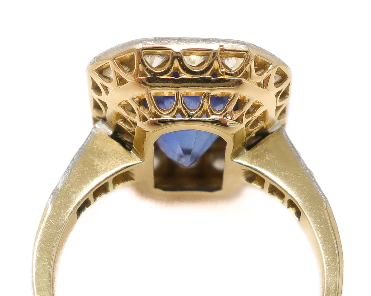 Victorian Sapphire & Diamond Halo Ring