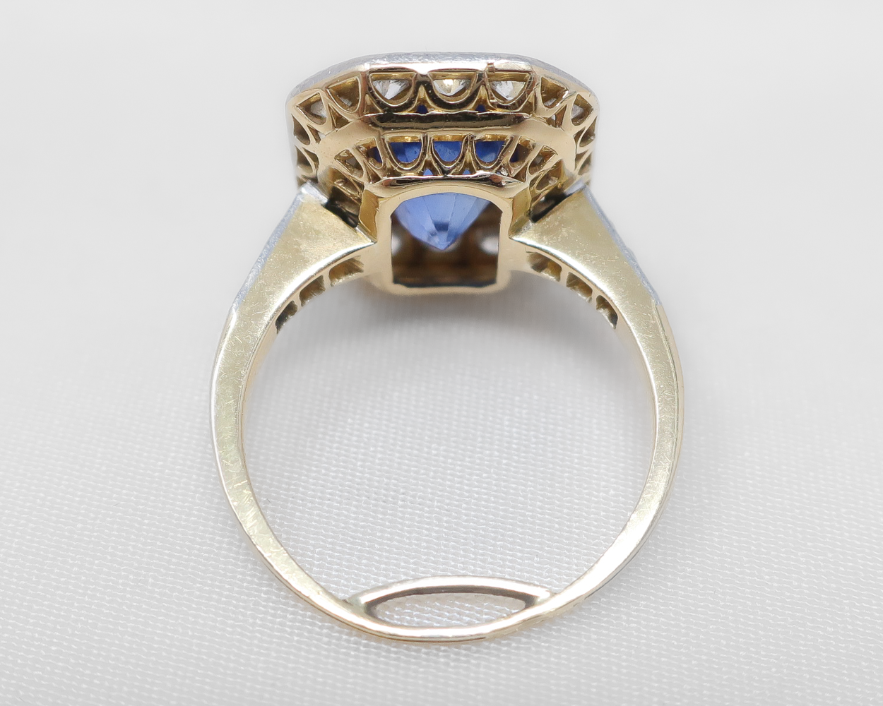 Victorian Sapphire & Diamond Halo Ring