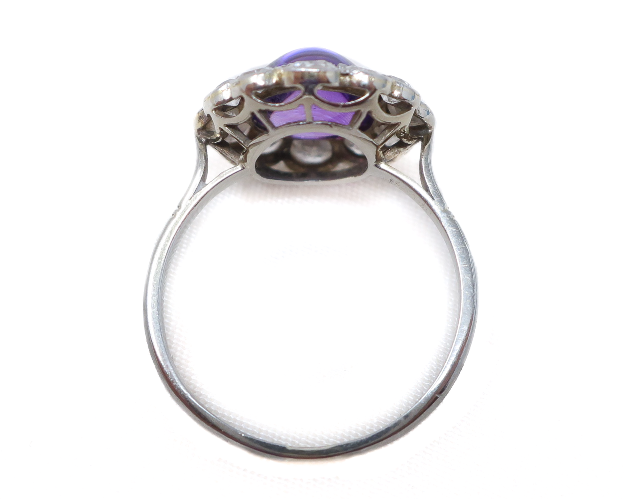 Art Deco Amethyst and Diamond Halo Ring