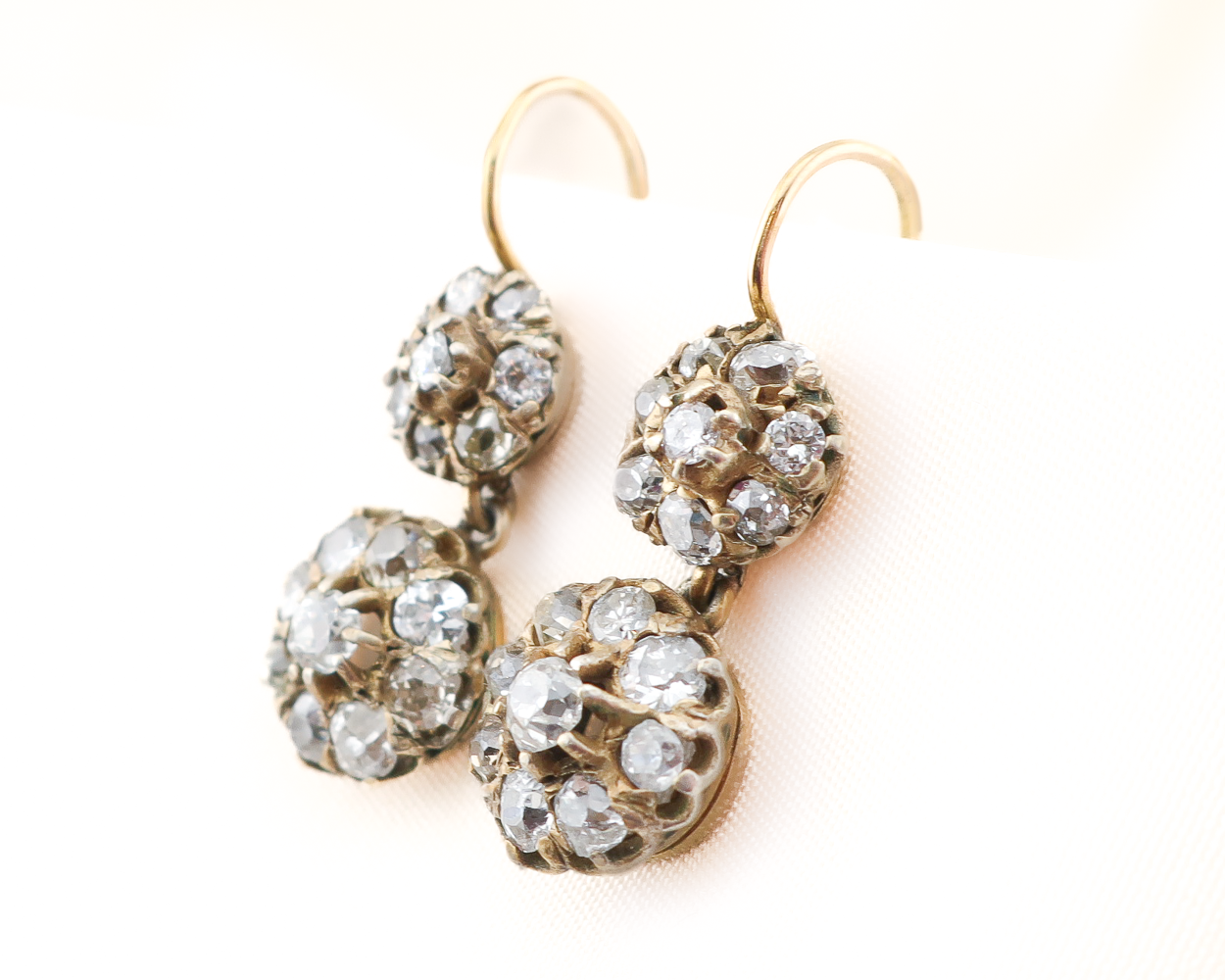 Late-Victorian Diamond Cluster Earrings