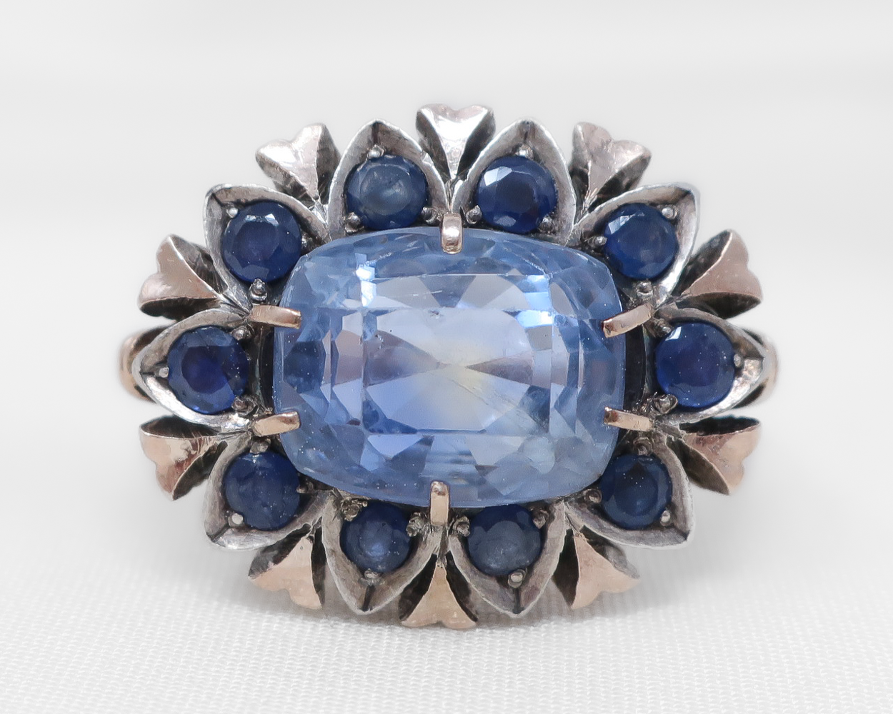 Retro No-Heat Sapphire Ring