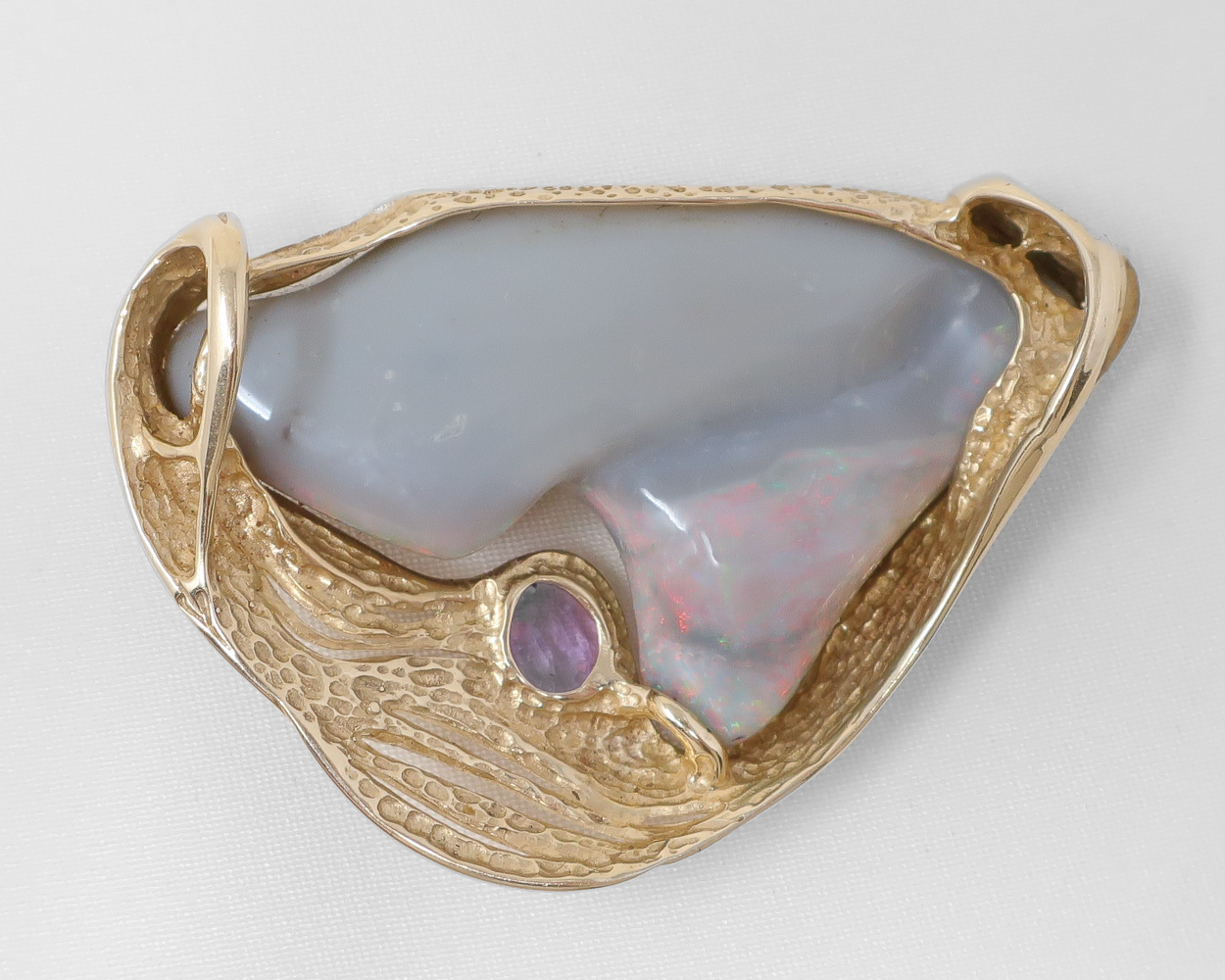 Australian Opal & Sapphire Pendant